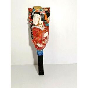 Hagoita Geisha Paddle Wood Japanese Kawagoe